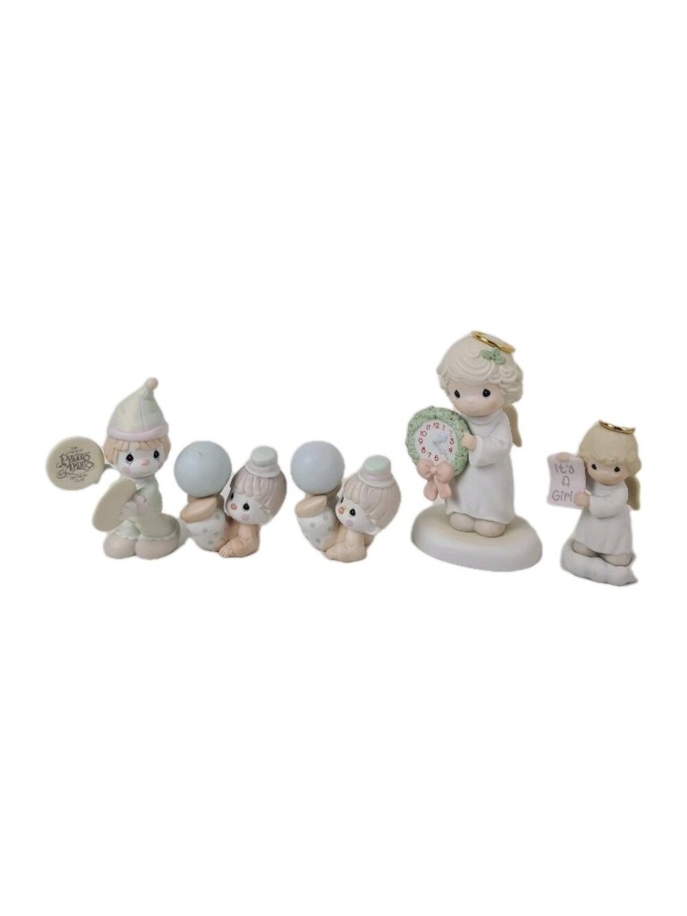 Set Of 5 Precious Moments 12238 Clowns-Angels Collectable Porcelain Figurines